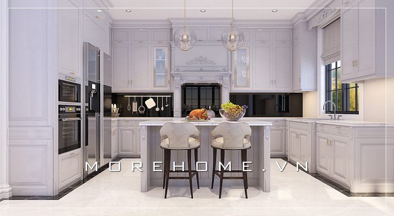 Thiết kế nội thất phòng bếp biệt thự